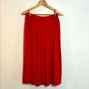 Banana Republic Elegant Red Pleated Long Skirt